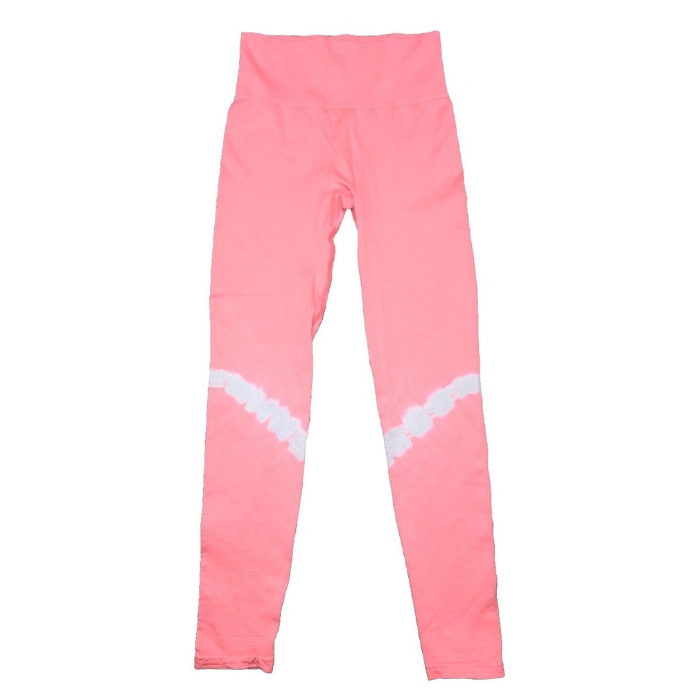 Victoria‎ Secret PINK Cool & Comfy Seamless Leggings Coral Pink Tie Dye S